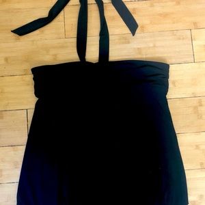 Black Express bandeau style top that ties at neck